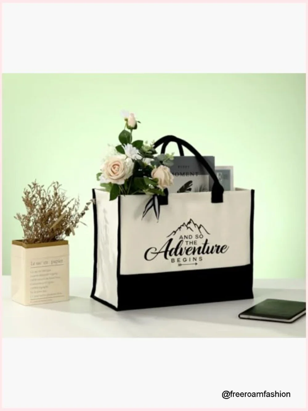 Cotton Canvas Tote Bag Inspirational Gift Reusable Grocery Shopping Bag Heavy